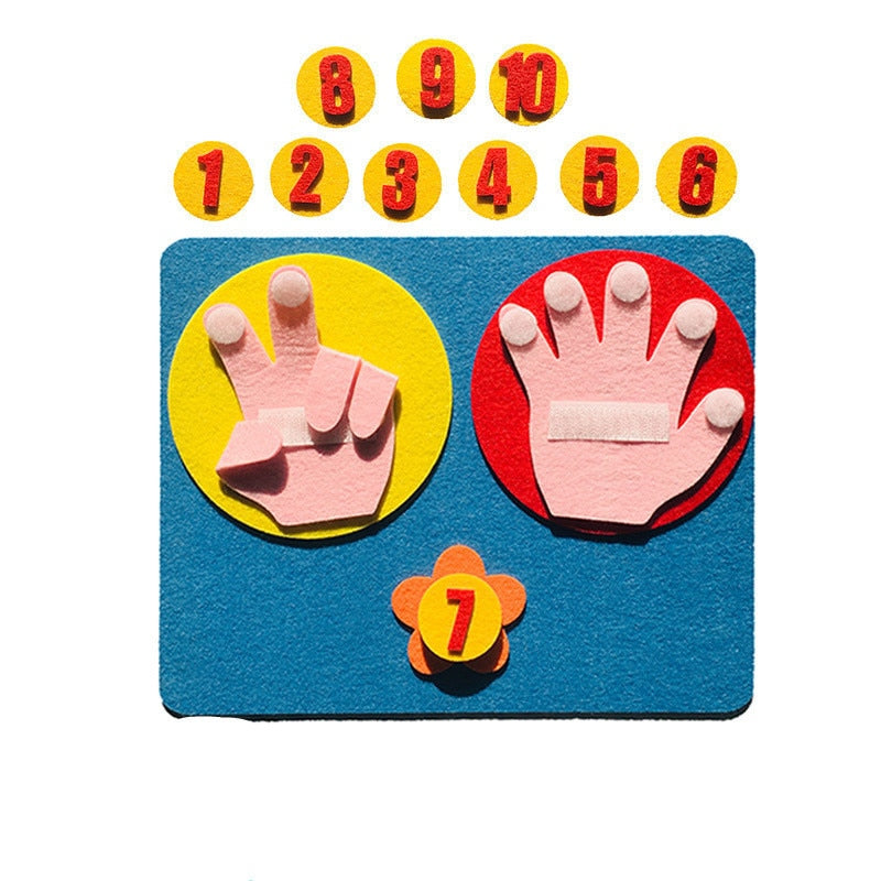 Children Maths Toys Finger Counting 1-10 Learning Montessori Felt Finger Number Teaching Aid DIY Craft Toddler Educational Toys