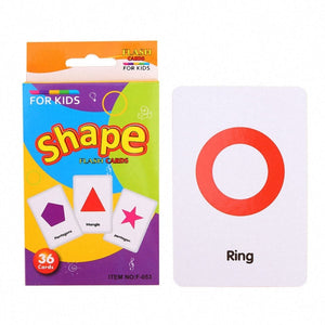 12-36Pcs Kids Cognition Card Shape Animal Color Teaching Baby English Learning Word Card Education Toys Montessori Material Gift